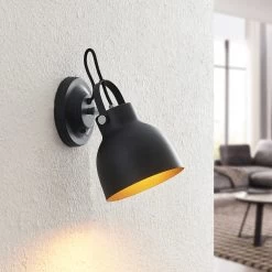 Lindby Adirta Applique En Métal En Noir