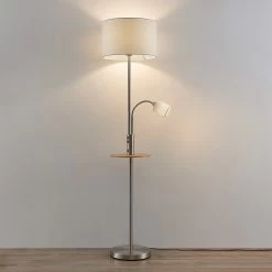 Lindby Aovan Lampadaire à Tablette Et USB, Nickel 11 Lindby Aovan Lampadaire à Tablette Et USB, Nickel -Déco Lumière Soldes 9627405 2