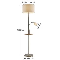 Lindby Aovan Lampadaire à Tablette Et USB, Nickel 13 Lindby Aovan Lampadaire à Tablette Et USB, Nickel -Déco Lumière Soldes 9627405 4