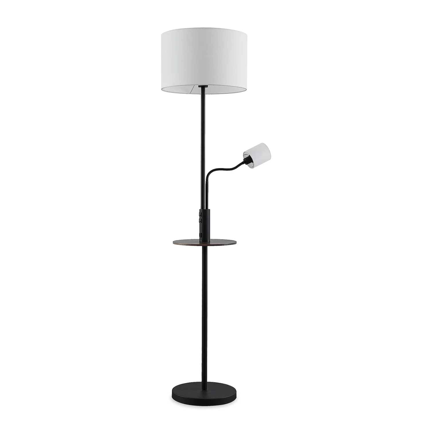 Lindby Aovan Lampadaire à Tablette Et USB, Noir 4 Lindby Aovan Lampadaire à Tablette Et USB, Noir – Image 4
