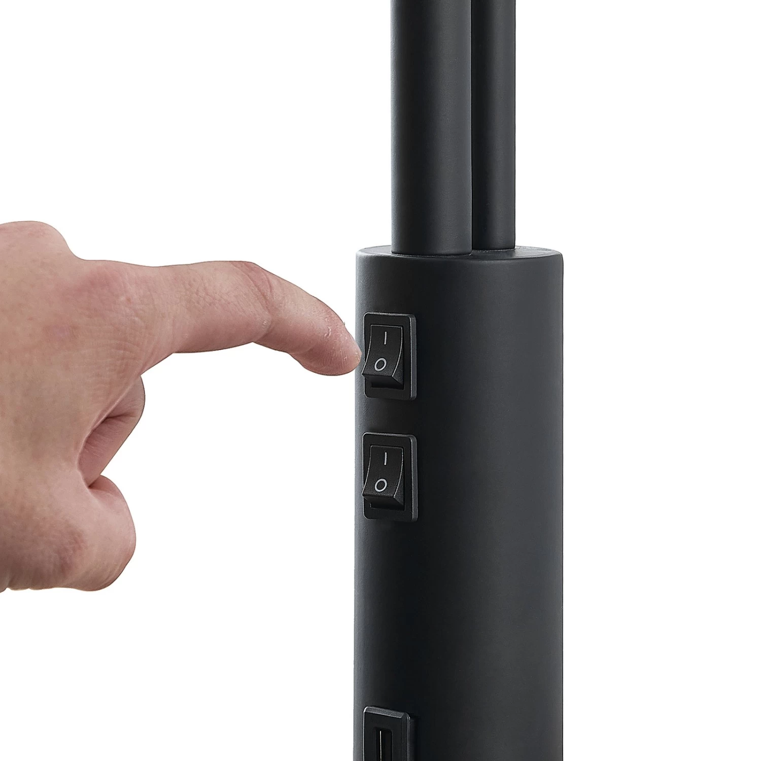 Lindby Aovan Lampadaire à Tablette Et USB, Noir 7 Lindby Aovan Lampadaire à Tablette Et USB, Noir – Image 7