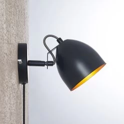 Lindby Fintja Applique, Noire/dorée, à 1 Lampe -Déco Lumière Soldes 9627654 5