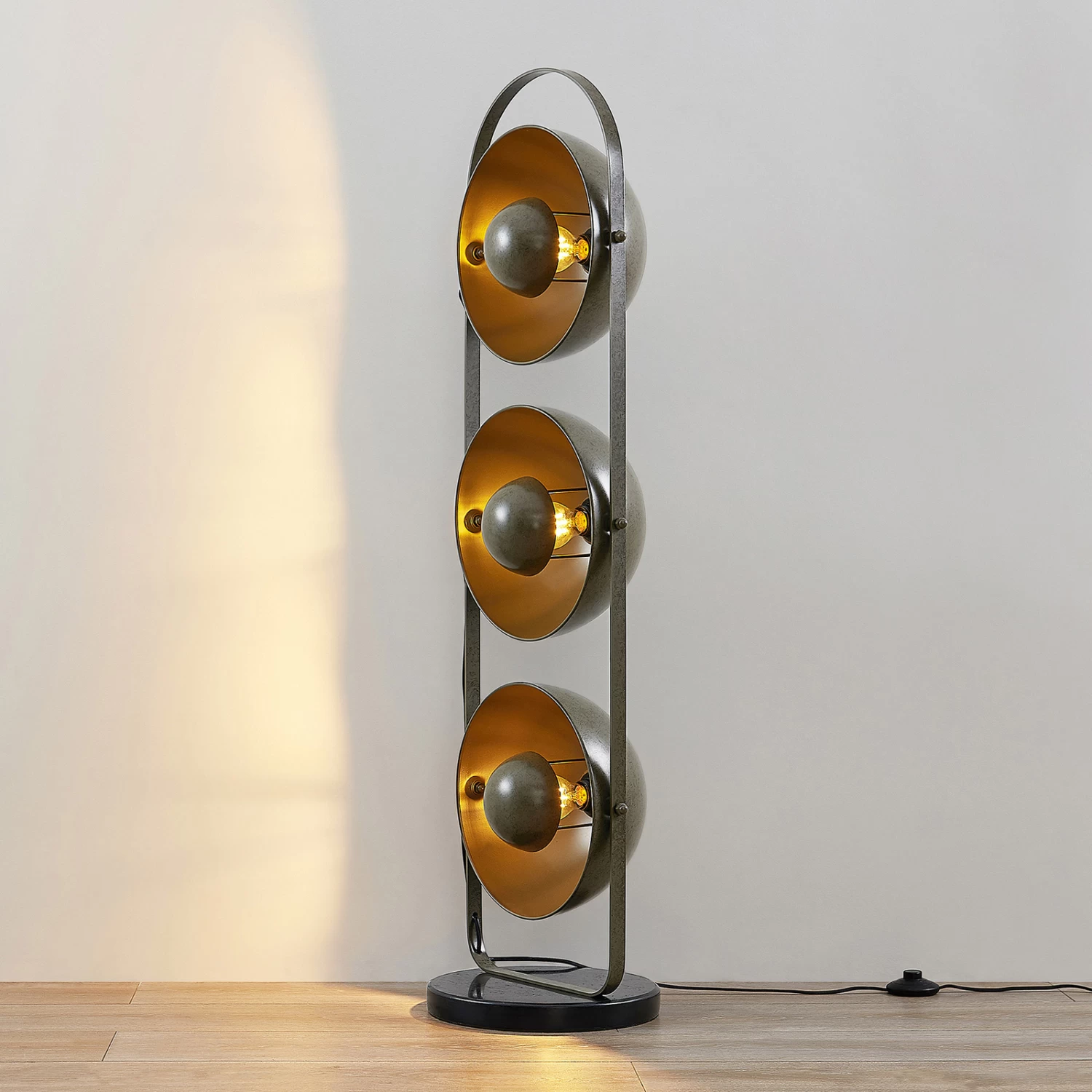 Lindby Muriel Lampadaire, à 3 Lampes, Gris Foncé 5 Lindby Muriel Lampadaire, à 3 Lampes, Gris Foncé – Image 5