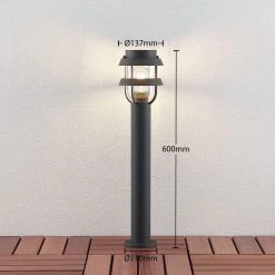 Potelet Alvaro En Gris Foncé, 60 cm -Déco Lumière Soldes 9630072 4