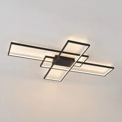 Lindby Tetson Plafonnier LED, Noir -Déco Lumière Soldes 9639348 3