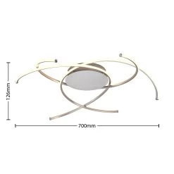 Lindby Yareli Plafonnier LED, Gris Argenté -Déco Lumière Soldes 9639529 3