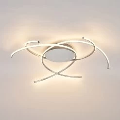 Lindby Yareli Plafonnier LED, Gris Argenté -Déco Lumière Soldes 9639529 4