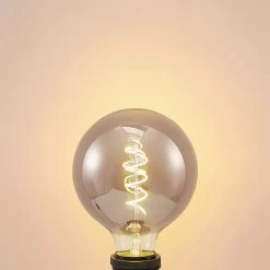 Lucande Ampoule LED E27 G125 4 W 1 800 K Dim Fumée -Déco Lumière Soldes 9927010 2