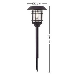 Lindby Tyrell Lampe Solaire LED, Aluminium, Noire -Déco Lumière Soldes 9929003 4