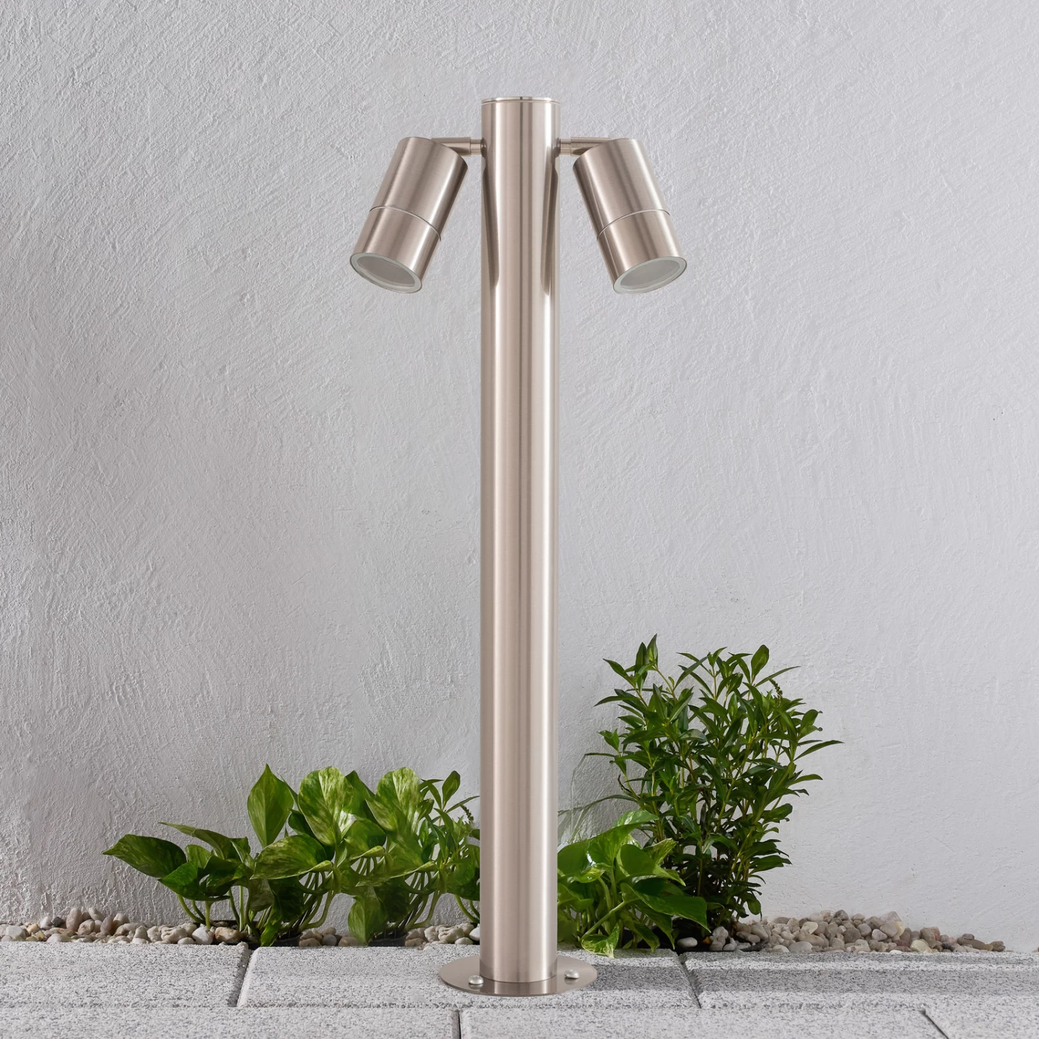 Lindby Myan Borne Lumineuse, V4A, à Deux Lampes 2 Lindby Myan Borne Lumineuse, V4A, à Deux Lampes – Image 2