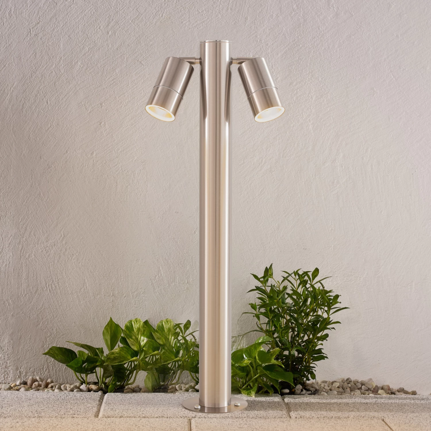 Lindby Myan Borne Lumineuse, V4A, à Deux Lampes 1 Lindby Myan Borne Lumineuse, V4A, à Deux Lampes