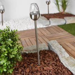 Kit De 3 Lampes Solaires LED Inox Lugin -Déco Lumière Soldes 9945264 3