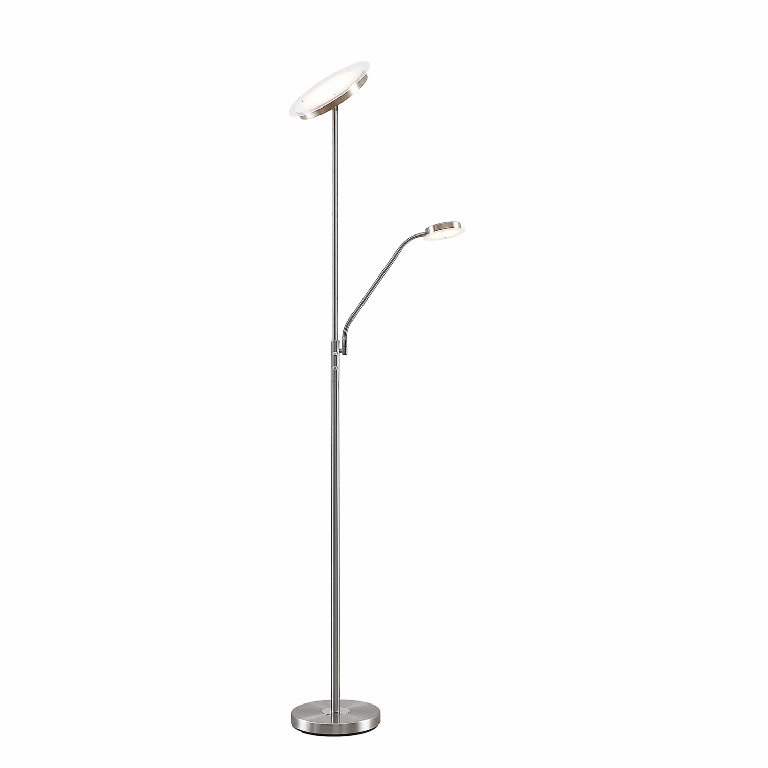 Lindby Sumani Lampadaire LED, Rond, Nickel 6 Lindby Sumani Lampadaire LED, Rond, Nickel – Image 6