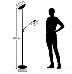 Lindby Sumani Lampadaire LED, Rond, Nickel 15 Lindby Sumani Lampadaire LED, Rond, Nickel -Déco Lumière Soldes 9945427 6