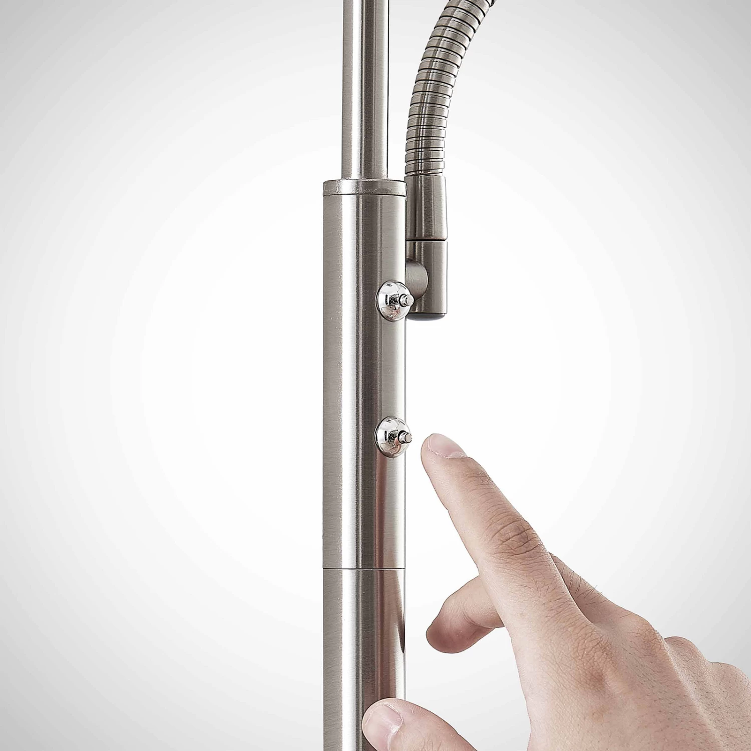 Lindby Sumani Lampadaire LED, Rond, Nickel 8 Lindby Sumani Lampadaire LED, Rond, Nickel – Image 8