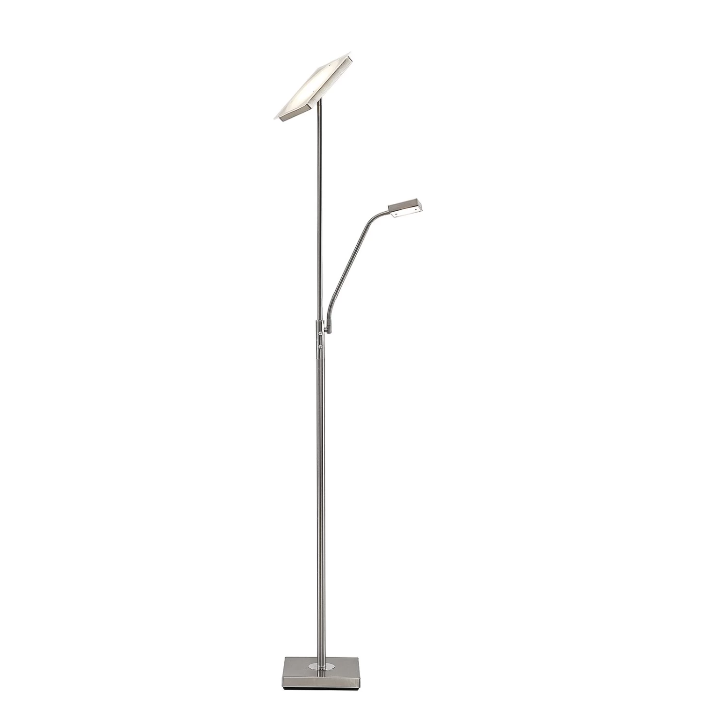 Lindby Sumani Lampadaire LED, Angulaire, Nickel 6 Lindby Sumani Lampadaire LED, Angulaire, Nickel – Image 6