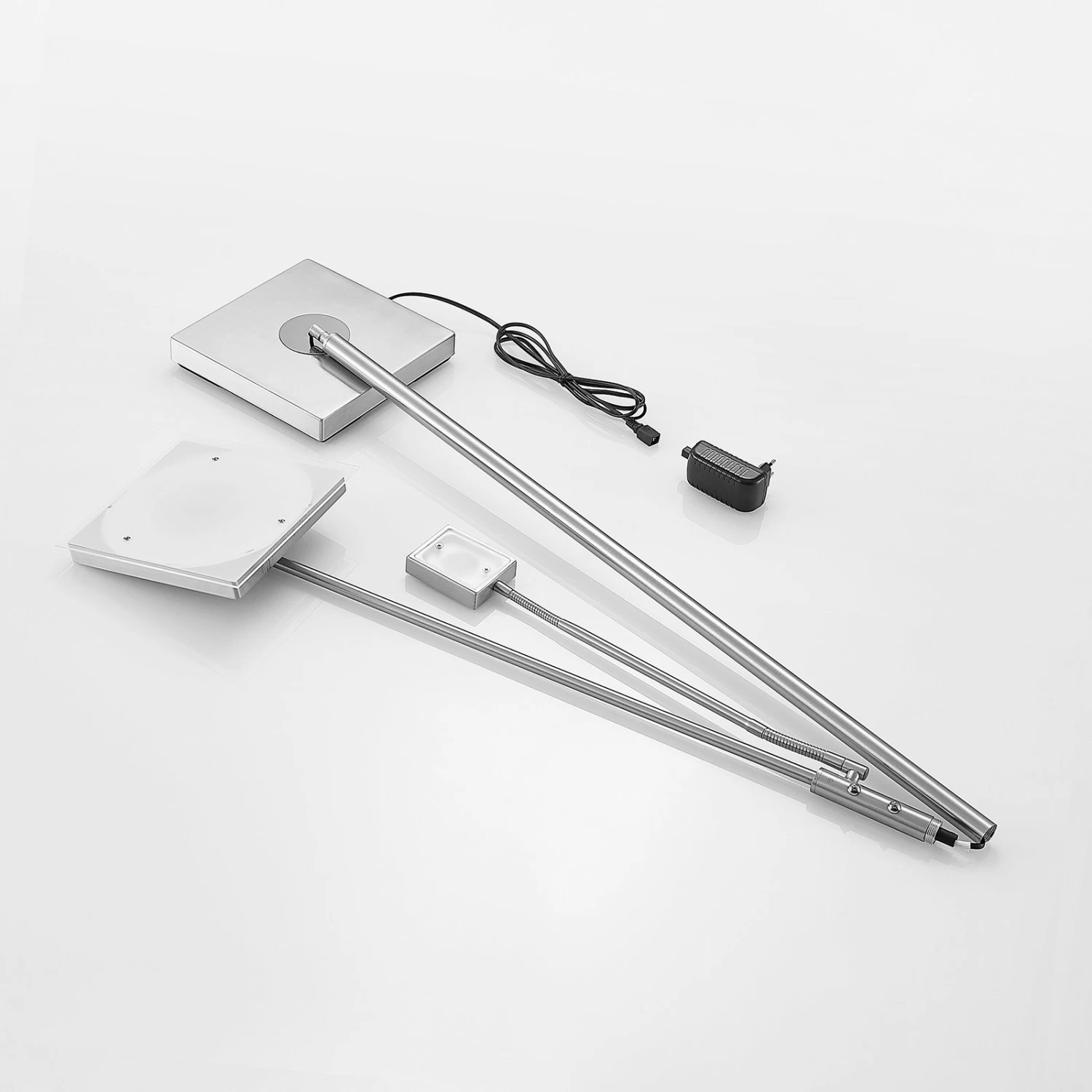 Lindby Sumani Lampadaire LED, Angulaire, Nickel 9 Lindby Sumani Lampadaire LED, Angulaire, Nickel – Image 9