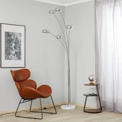Lindby Sarinio Lampadaire Pied En Marbre, Chromé -Déco Lumière Soldes 9945500 2