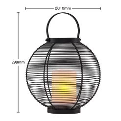 Lindby Mairuna Lanterne Solaire LED Noire, 30,8 cm -Déco Lumière Soldes 9945544 3