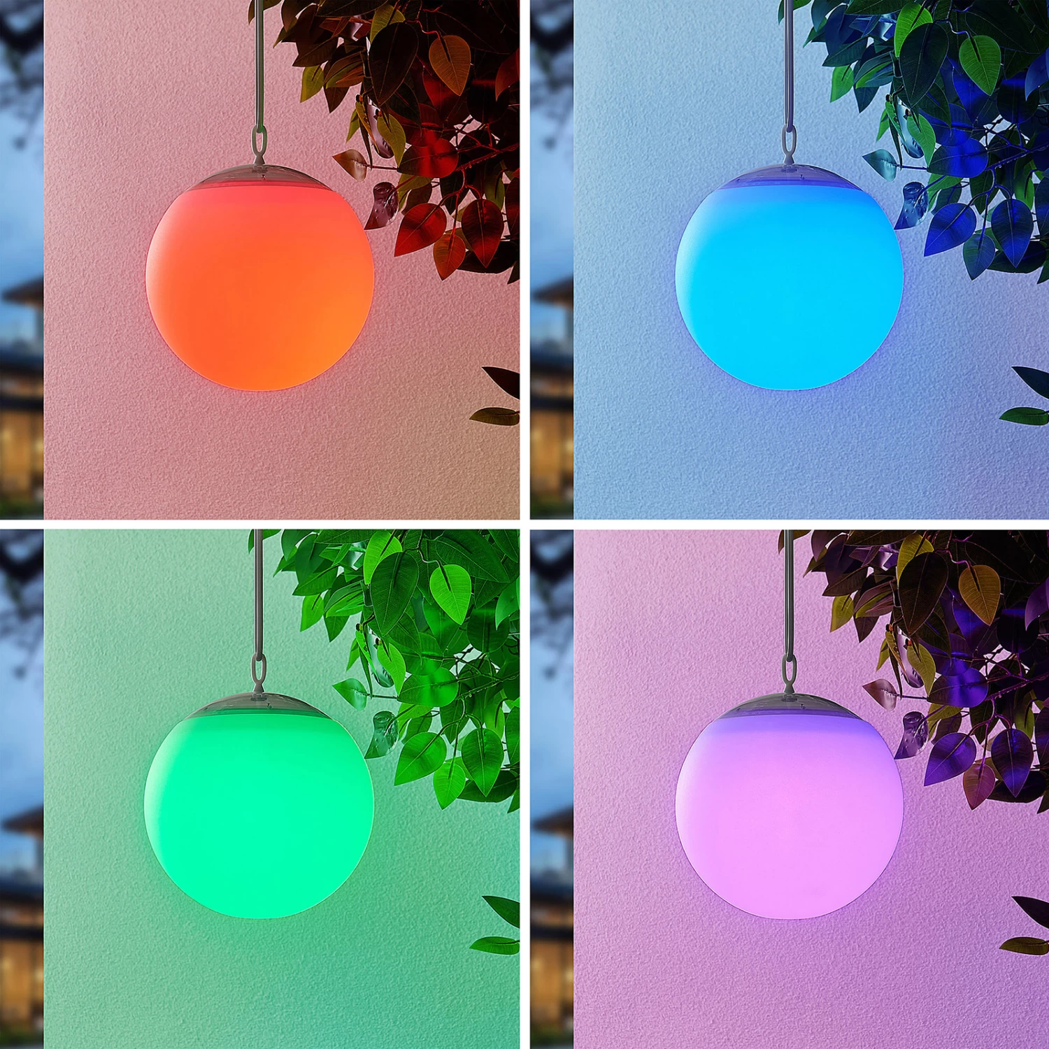 Lindby Dieka Suspension Solaire LED, Sphère, RGBW 2 Lindby Dieka Suspension Solaire LED, Sphère, RGBW – Image 2