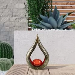 Lindby Yonca Lampe Déco Solaire LED 27,59cm Cuivré -Déco Lumière Soldes 9945555 2