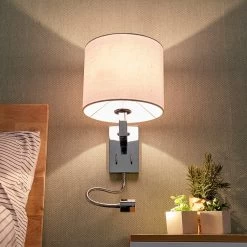 Lucande Taron Applique En Tissu Avec Liseuse 13 Lucande Taron Applique En Tissu Avec Liseuse -Déco Lumière Soldes 9976090 4