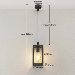 Lindby Filimon Suspension, Gris Foncé, E27 12 Lindby Filimon Suspension, Gris Foncé, E27 -Déco Lumière Soldes 9977049 3